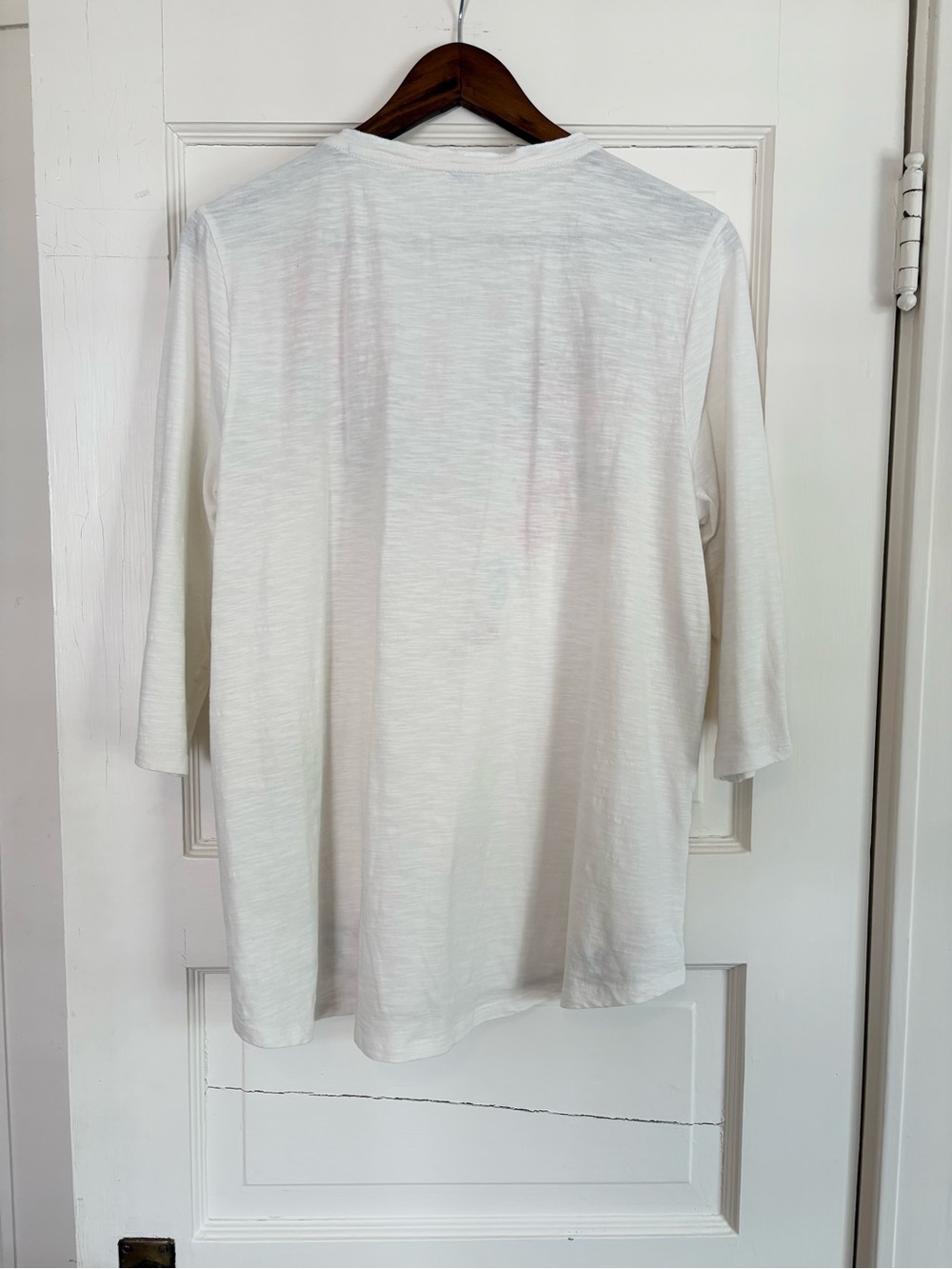 Sundance Floral Embroidered Boho 3/4 Sleeve Peasant Top. Large. Ivory Festival - Picture 5 of 11